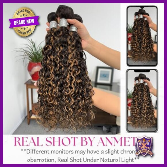 14 Inch Human Hair Extensions Water Wave Bundles 100g Single Weft